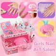 thumbnail image 3 of Rirool Kids Makeup & Nail Polish Kit for Girls - 2 in 1 Washable Cosmetic Set with Nail Dryer, Princess Crown & Jewelry - DIY Toys Gift for Ages 3-8 Pink, 3 of 7