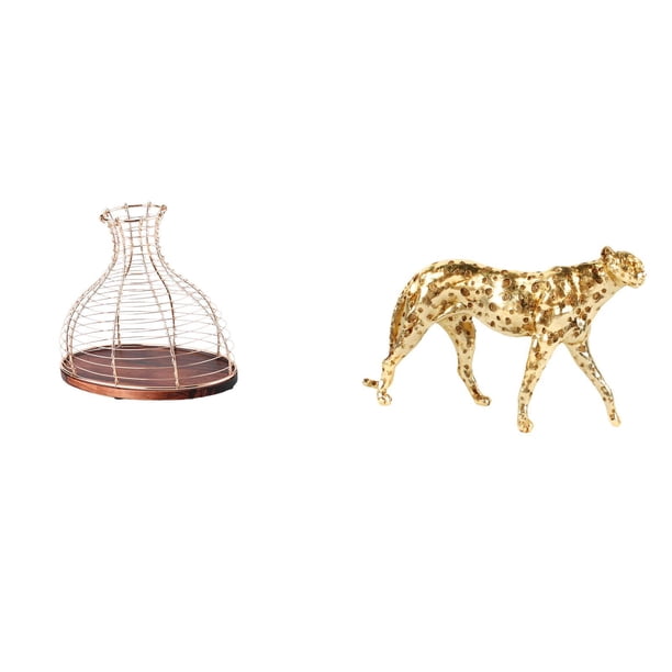 Moderno Soporte Multiusos Para Corchos De Vino Y Escultura De Guepardo Dorado, Elegante Y Práctico Jarrón De Exhibición, Adorno De Centro De Mesa Para Cocina, Oficina, Decoración Del Hogar.