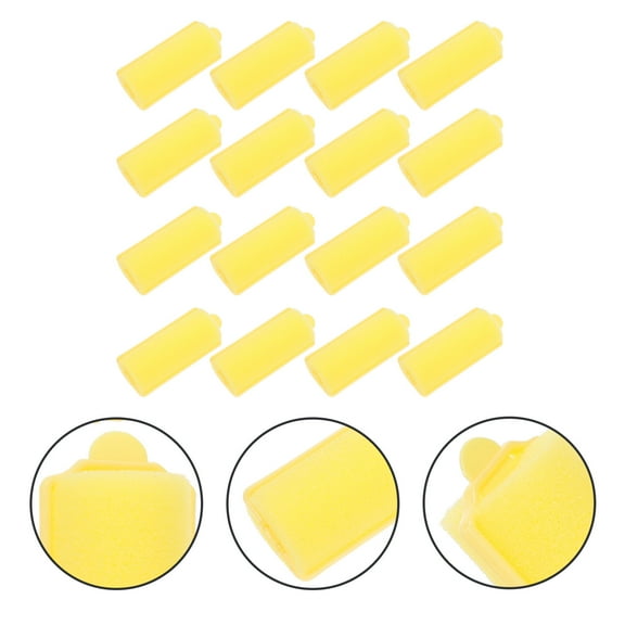 KONTONTY 20pcs Yellow Soft Sponge Hair Curlers for Women Heatless Curling Sleep Styling Tools