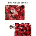 thumbnail image 6 of Valentine's Day Birds 2 Panel Kitchen Curtains for Windows, Love Branches Red Black Buffalo Plaid Bathroom Privacy Curtain, Home Décor Window Treatment for Bedroom/Living Room 55"x45", 6 of 6