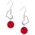 thumbnail image 1 of Delight Jewelry 12mm Crystal Rivoli - Red Open Heart French Earrings, 1 of 4