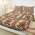 thumbnail image 3 of jejeloiu Cute Wnoemne Cookie Full Size Sheets,Sweet Bear Biscuit Bed Sheets,Merry Christmas Sheet Sets For Boys Girls,Lightweight Bedroom Decoration,4-Piece, 3 of 7