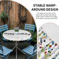 thumbnail image 2 of White Birthday Round Tablecloth for 36-44 Inch Tables,Fitted Table Cover with Elastic Edge,Colorful Confetti Ribbons Polka Dots Classroom Waterproof Outdoor Table Cloth Protector for Patio Dinner, 2 of 9