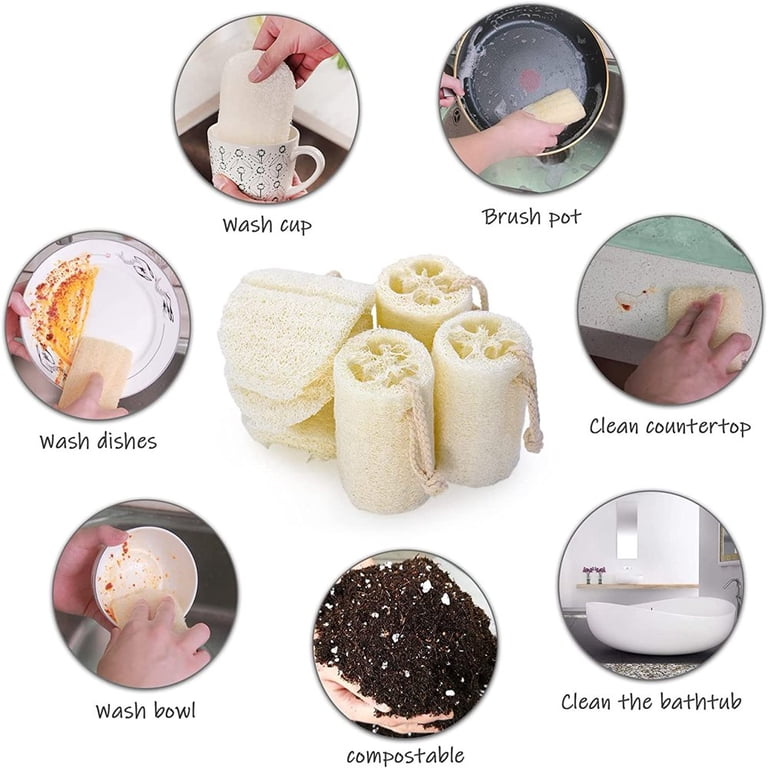 Natural Egyptian Loofah Sponge - Biodegradable Bath & Shower Exfoliator For Body Scrub