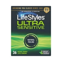 LifeStyles Ultra Sensitive Lubricated Natural Latex Condoms, 36 Count