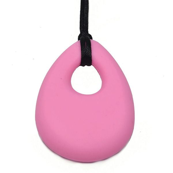 Oval Chewy Pendant With Breakaway Clasp Necklace- Bubble Gum Pink Color ...