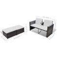 thumbnail image 4 of vidaXL Salon de Jardin 4 Pièces avec Coussins Poly Rotin Brun, 4 of 4
