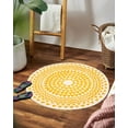 thumbnail image 5 of Teppich Homes Handmade 5x5 Wool Rug - Soft Yellow Tufted Area Carpet for Bedroom and Living Room Decor, 5 of 7