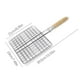 thumbnail image 3 of Pinza para Parrilla de Acero Inoxidable con Mango de Madera: Herramienta para Cocinar Al Aire Libre para Pescado, Carne y Pan. Duradera, Fácil de Limpiar, Portátil para Acampar y Hacer Picnics., 3 of 7