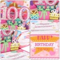 thumbnail image 4 of Tarjeta de cumpleaños 100 de Uxcell, tarjeta de cumpleaños emergente con tarjeta de saludo y sobre para mujeres y amigas, rosa, 4 of 6