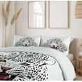 thumbnail image 6 of Ambesonne Black White Duvet Cover Set, Angry Wild Leopard, 2-Calking, Amber White and Black, 6 of 7