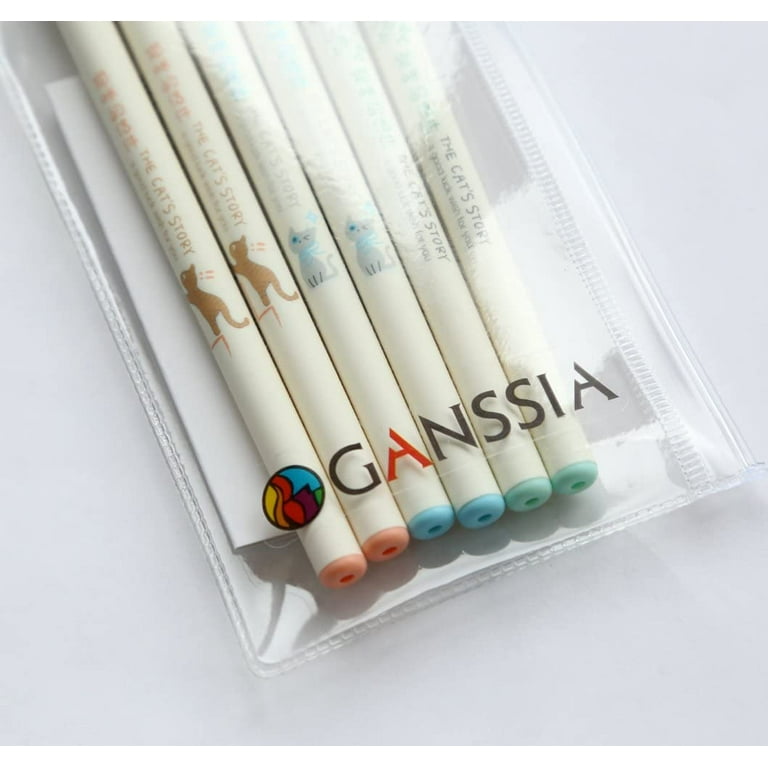 Colorful Cats Design 0 38mm Gel Pens Black Ink Pen Pack of 6 Pcs