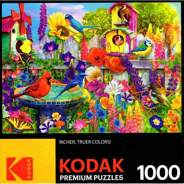 CraZArt Kodak 1000 Piece Jigsaw Puzzle Bird Bath Garden Walmart