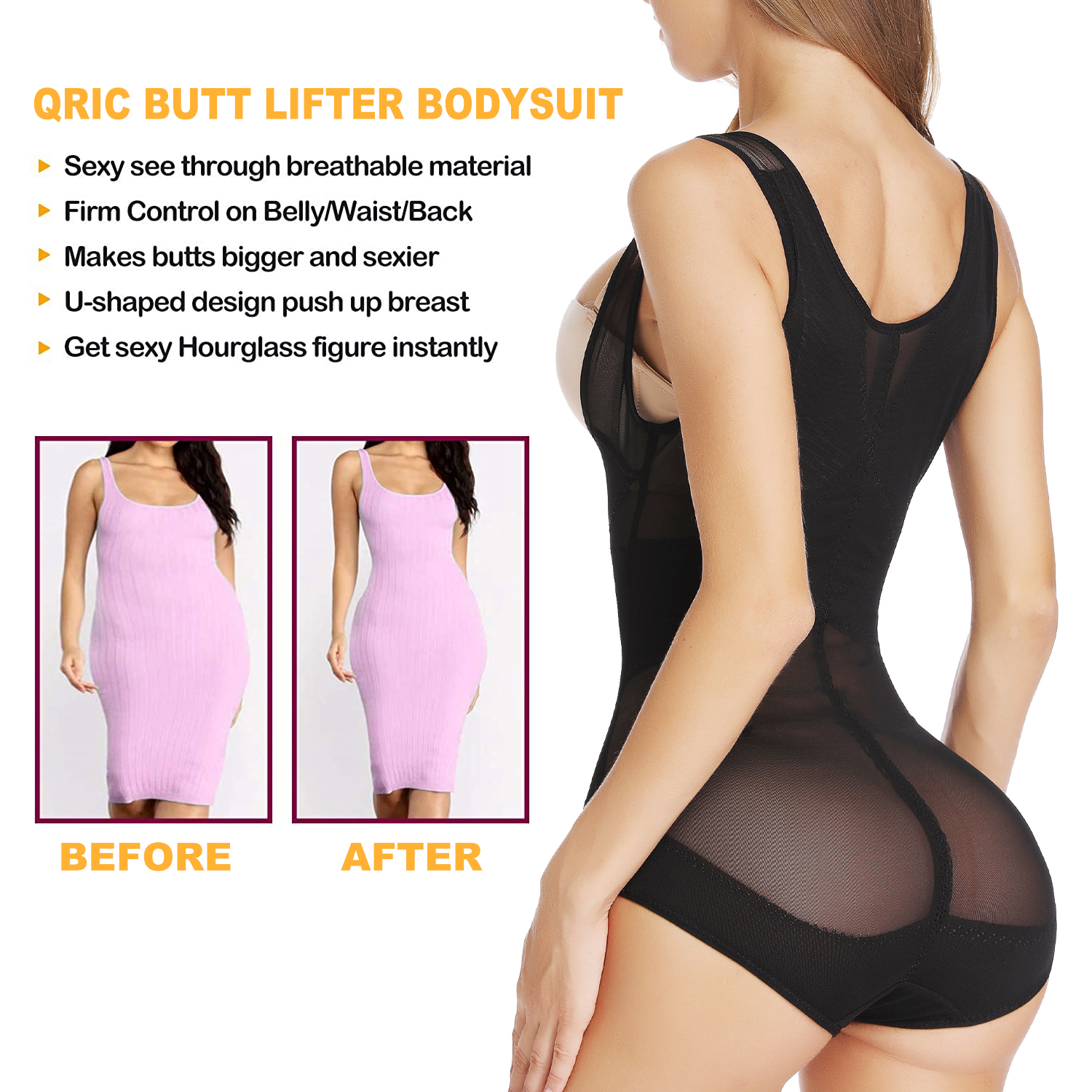 Shapewear Bodysuit for Women Tummy Control Butt Lifter Panty Hi-Waist Trainer Stomach Body Shaper Slimming Girdles
