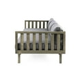 thumbnail image 4 of Grey Wood And Cushion Daybed 3 Seater - Construction Beautiful Slat Paneling Water- Fabric 68.72”w X 31.26”d 23.53”h Assembly Necessary In Finish For Outdoor Durability Paneled Seat Included, 4 of 5