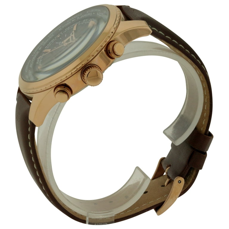 Guess Men's U0500G1 Brown Leather Quartz Fashion Watch