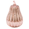 thumbnail image 3 of Yyuenw Rose Gold Glass Pumpkin Light, LED Timer Battery Operated Halloween Fall Decor, Mercury Glass Table Centerpiece for Home Mantel, 3 of 7