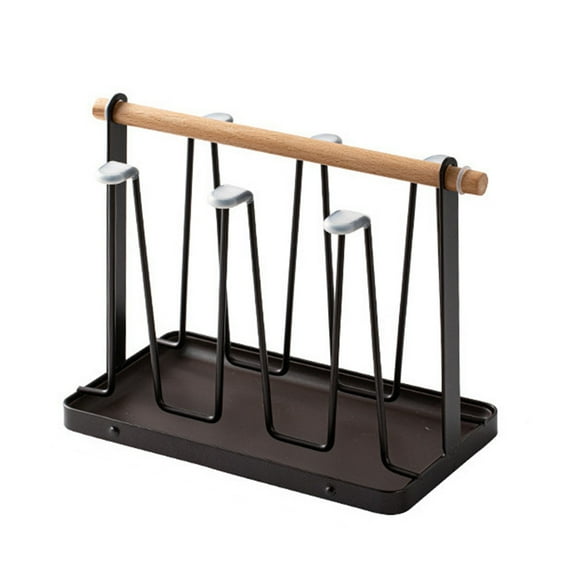 Elegant Coffee Mug Rack with Tray Holds 6 Cups Draining and Drying Stand