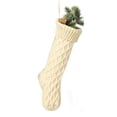 thumbnail image 1 of Calcetines largos personalizados para decoración del hogar, medias largas navideñas con patrón de tejido de Cable, decoración navideña, 2023, 1 of 4