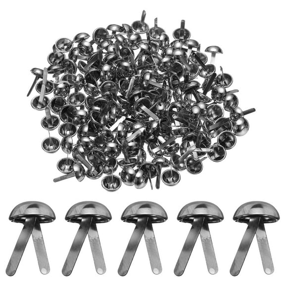 Uxcell 100pcs Brads Paper Fasteners, 10mm x 17mm Metal Paper Crafts Brads, Small Round Brass Split Pins, Gunmetal