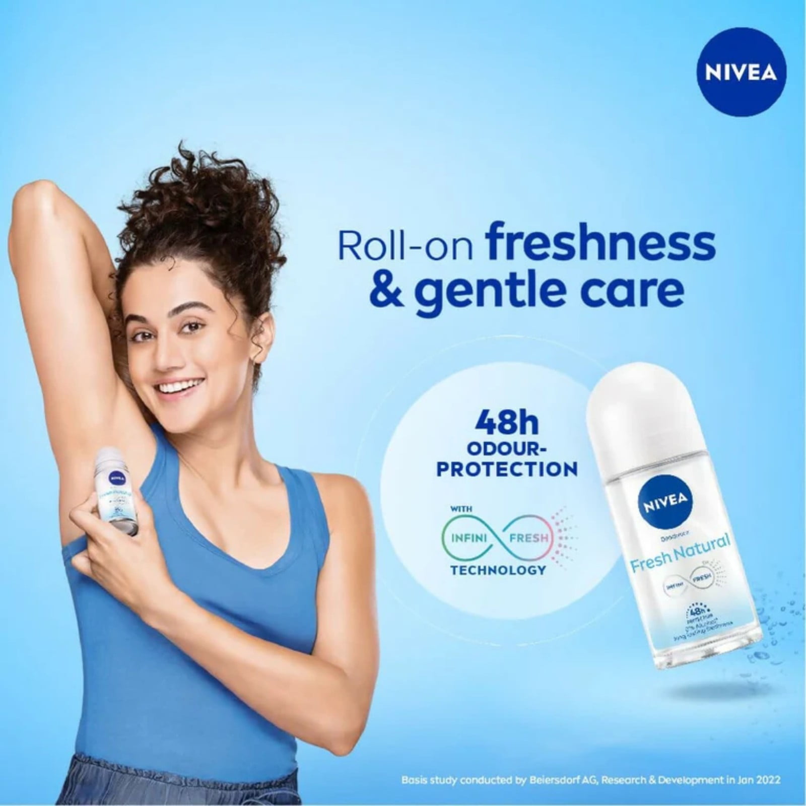 Nivea Fresh Natural Infini-Fresh Roll-On Deodorant Antibacterial 48 Hr.50ml 6-Pk