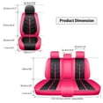 thumbnail image 2 of OTOEZ Universal Pink Car Seat Cover PU Leather 5-Seat Full Set Waterproof Front & Rear Cushion Protector Fit Most Honda Toyota Chevy Ford Nissan SUV, 2 of 11