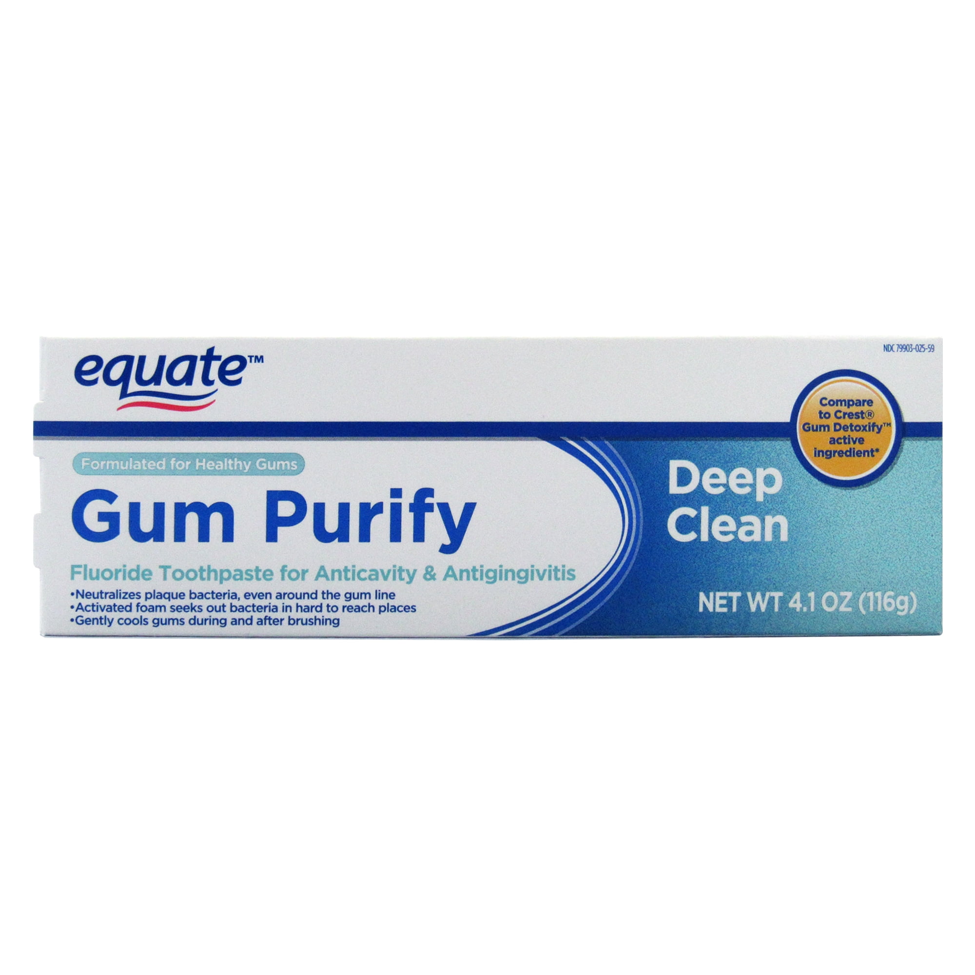 Equate Deep Clean Gum Purify Toothpaste with Fluoride, 4.1 oz