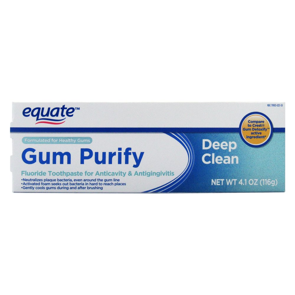 Equate Deep Clean Gum Purify Toothpaste with Fluoride, 4.1 oz Walmart