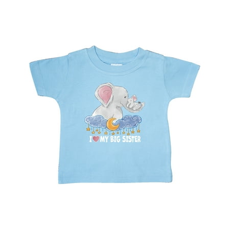 

Inktastic I Love My Big Sister Cute Elephants with Moon and Stars Gift Baby Boy or Baby Girl T-Shirt
