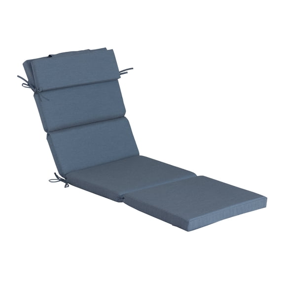 Goodgoods 25" x 77" Outdoor Patio Chaise Lounge Cushion with Straps, Water & Fade Resistant, Denim