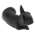 thumbnail image 1 of Figura de bulldog francés hecha a mano en resina Negro acostado, 1 of 6