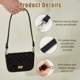 thumbnail image 4 of 2pcs Black Leather Bag Strap 60cm Replacement Handle Shoulder Strap Sewing Imitation Leather Straps with Alloy Platinum Clasps for Bag Replacement Accessories, 4 of 8