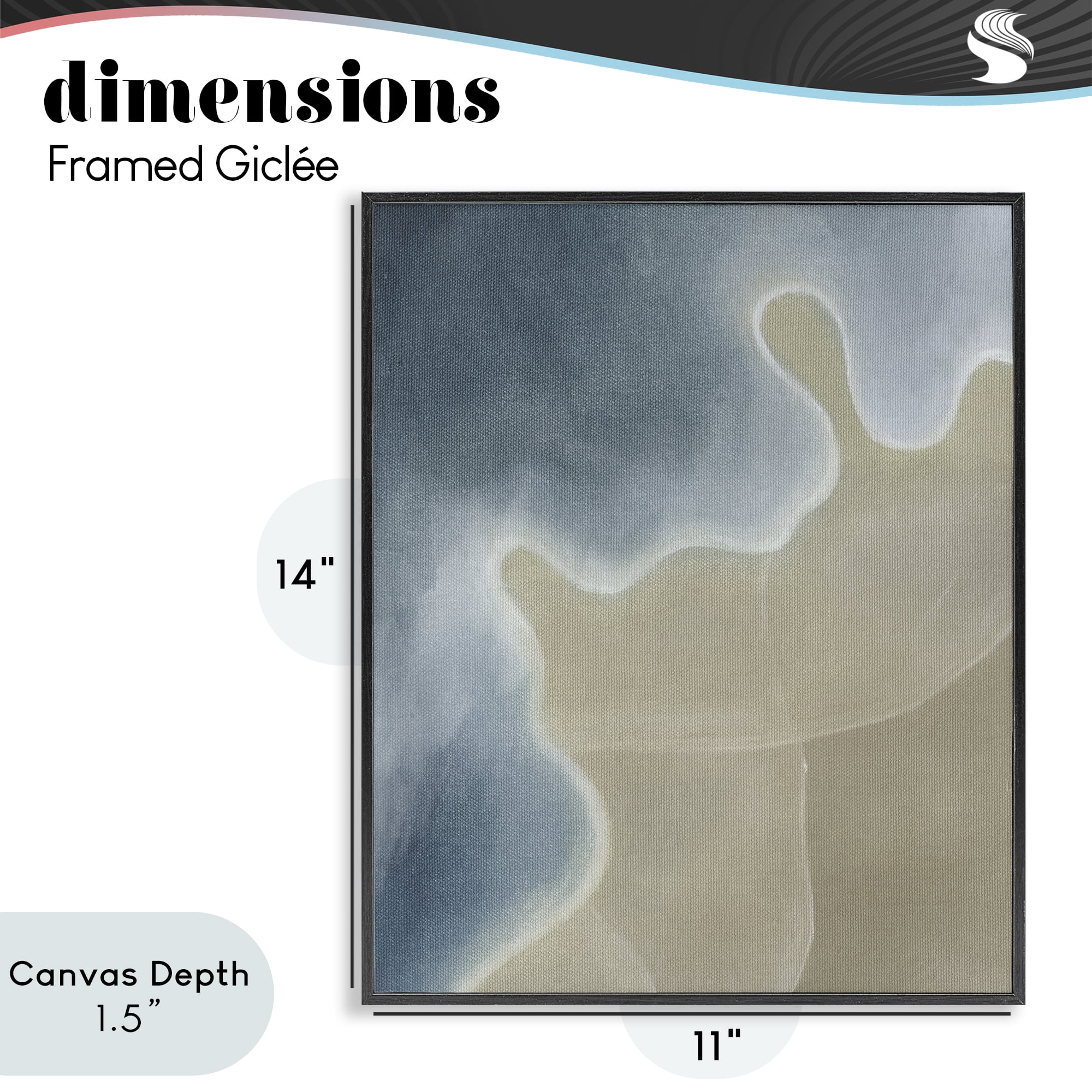 Stupell Industries Turning The Tides Abstract Black Framed Giclee Art, design by Grace Popp