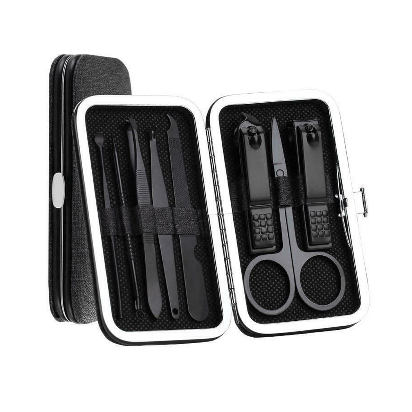 8pcs / Set Stainless Steel Manicure Clippers Pedicure Set Portable Travel Hygiene Tool Set Scissors Tweezers Manicure Set