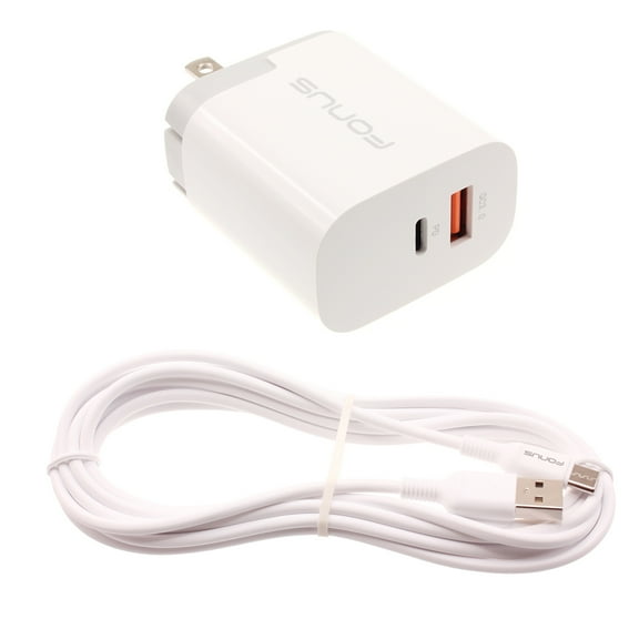 Fast Type-C 36W PD Home Charger for Motorola One 5G Ace - 6ft Long Cable USB-C Power Cord QC3.0 Adapter Wall AC Plug Compatible With Motorola One 5G Ace