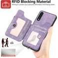 thumbnail image 2 of Phone Case for Samsung Galaxy A50 A50S A30S Wallet Cover with Screen Protector and Wrist Strap Lanyard RFID Credit Card Holder Ring Stand Cell Accessories A 50 50S 30S S50 50A SM A505G Women Purple, 2 of 16