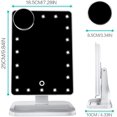 thumbnail image 4 of Vanity Mirror with Lights Bluetooth Lighted Makeup Mirror Touch Screen Wireless Audio Speaker Dimmable Light Detachable 10X Magnification Rechargable Power-White, 4 of 6