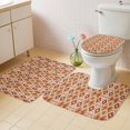 thumbnail image 4 of Vintage Boho Geometric Bathroom Rugs Set Brown Ethnic Abstract Pattern Non Slip Absorbent Soft Bath Mats 3 Piece Set with Bathroom Rug, U-Shaped Floor Mat, Toilet Seat Cover Large Size, 4 of 9