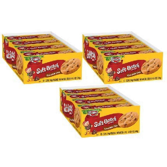 Keebler Soft Batch Chocolate Chip Cookies, 2.2 Oz., 12 Count (Pack of 3)