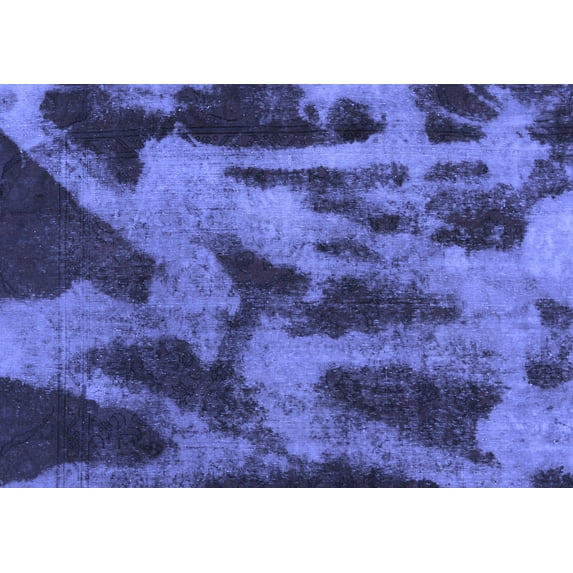 Ahgly Company Indoor Rectangle Abstract Blue Modern Area Rugs, 6' x 9'