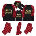 thumbnail image 4 of Odeerbi Christmas Pajamas for Family Plaid Holiday Long Sleeve Family Christmas Pajamas Matching Sets Infant Fashion Casual Plaid Print Tops Pants Sleepwear Family Matching PJs Set Black, 4 of 4