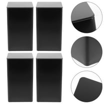 ELAYARD 4Pcs Tinplate Storage Holder Black Small Rectangular Tin Box for Tea Coffee Sugar