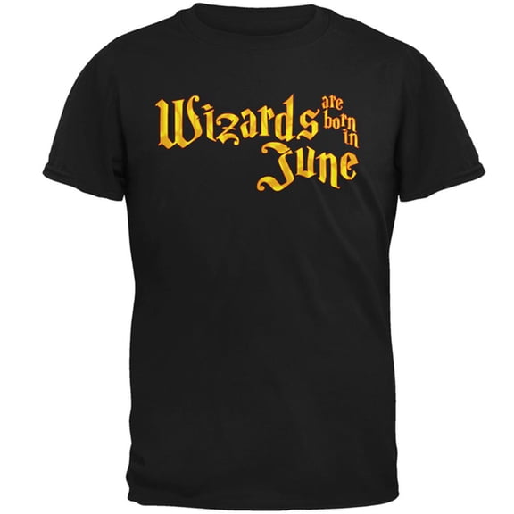 Wizards are born in June Mens T Shirt Black SM