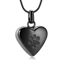 Pet Cremation Jewelry for Ashes Pendant Paw Print Pet Heart Urn Necklace Memorial Keepsake Jewelry for Pet/Dog's/Cat's Ashes