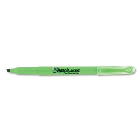UPC: 0071641270268 | Sharpie Accent Retractable Pocket Highlighter  Chisel Tip  Green  12 Count