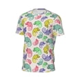 thumbnail image 6 of Wukai Colorful Pattern With Cute Chameleons Print Men's Short-Sleeved Mesh T-Shirt,Quick-Dry Short Sleeve Workout T-Shirt-X-Large, 6 of 8