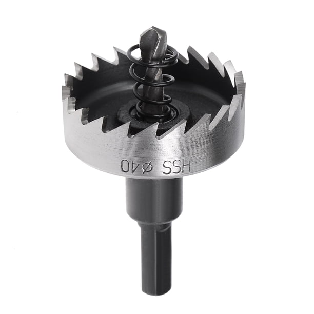 Broca de sierra de agujero de acero de alta velocidad (HSS) para corte de aleación de metal y madera, 40 mm