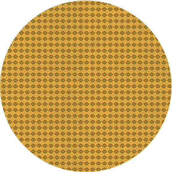 Ahgly Company Machine Washable Indoor Round Transitional Orange Area Rugs, 8' Round