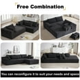 thumbnail image 6 of 108" Cloud Sectional Couch with L-Shaped Chaise, Modern Modular Sectional Sofa with Deep Seat, Chenille Upholstered Couch for Living Room, Free Combination, Right Chaise, Black, 6 of 9