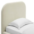 thumbnail image 6 of Platform Bed Frame, Twin Size, White, Velvet, Bedroom, Modern Contemporary Boutique HB36799, 6 of 9